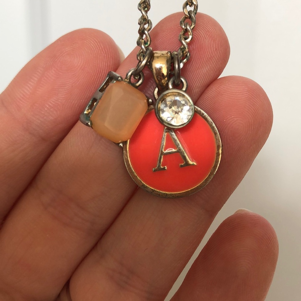 Letter A pink necklace